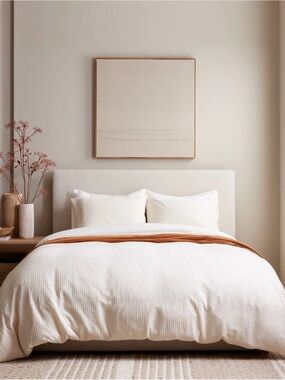 Undyed Honeycomb 100% Organic Cotton Duvet Cover - Retail $104